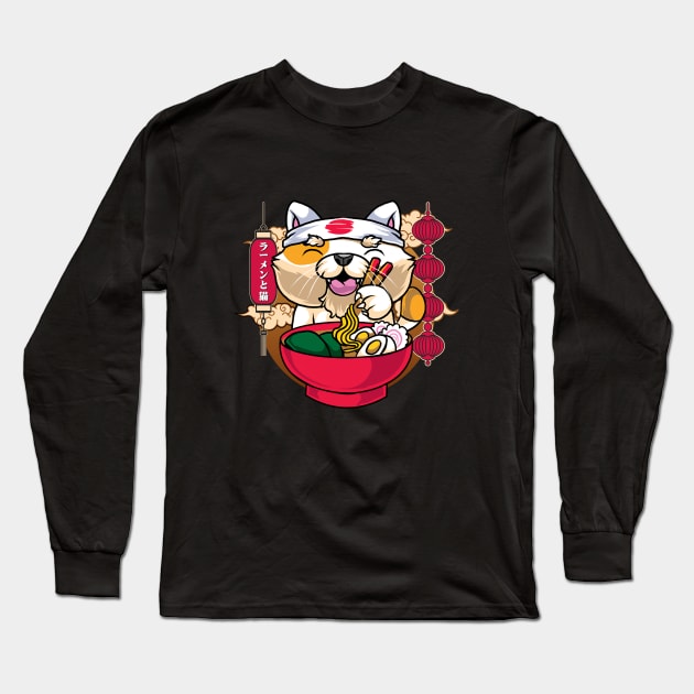 Ramen And Cats Long Sleeve T-Shirt by Twister